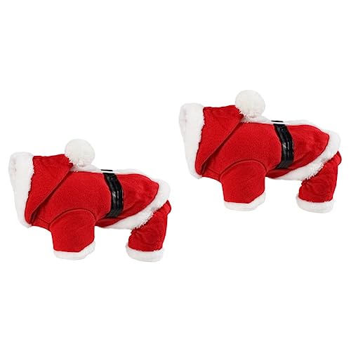 POPETPOP 2 STK Weihnachtshundekleid Hund Winter Hund Weihnachtsmann-Outfit Weihnachtshund-Hoodie Hund Weihnachtsmann Kleid Weihnachtsfeier Haustierkostüm Großer Hund Thermische Kleidung von POPETPOP