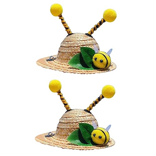 POPETPOP Sommerhut 2 Stück Mit Partygebrauch Katzen-Sonnendekoration Alltag Bienen-Kopfschmuck Mütze Katzen Frühling Weihnachtsdekoration Niedliche Tiere Cosplay-Zubehör Für Stil Kostüm von POPETPOP