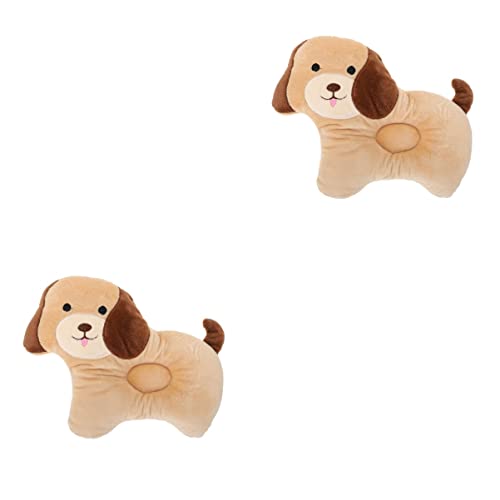 POPETPOP Plüschtier 2 Mittelgroße Hund Bequeme Hundeform Cartoon Schöne Pads Schlafende Katzen Liefert Möbel Khaki Plüsch Nackenkissen Geformt Groß Kuschelig Hundeleine Große Hunde von POPETPOP