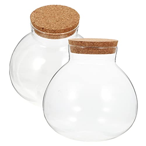 POPETPOP 2 Stück Transparente Ökologieflasche mit Korkdeckel Runde Mikrolandschaft Flasche für DIY Landschaften ohne Beleuchtung für Pflanzen und Dekoration POPETPOP 2 Stück Transparente Ökologieflasche mit Korkdeckel Runde Mikrolandschaft Flasche für DIY Landschaften ohne Beleuchtung für Pflanzen und Dekoration von POPETPOP