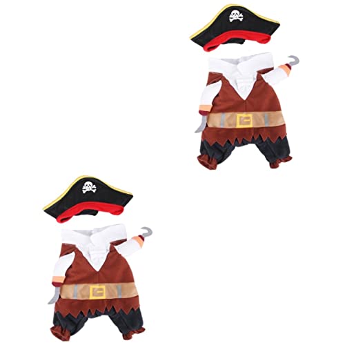 POPETPOP 2 STK Hundekleidung Verwandeln Halloween Thermische Kleidung Piratenkostüme Für Hunde Piratenkatzenkostüm Hundepiraten-Cosplay-Anzug Piratenkostüm Für Katzen Haustier Shirt von POPETPOP