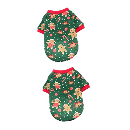 POPETPOP 2 STK Weihnachtskleidung Für Hunde Hündchen Weihnachtskostüm Für Haustiere Katze Weihnachtsmann-Outfit Hundekleidung Für Kleine Hunde Wollhemd Der Hund Polyester-vlies Warm Halten von POPETPOP