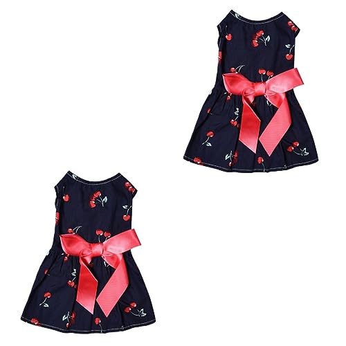 POPETPOP 2 Stücke Outfits Für Hunde Haustier Kleidung Bowknot Ärmelloses Kleid Für von POPETPOP