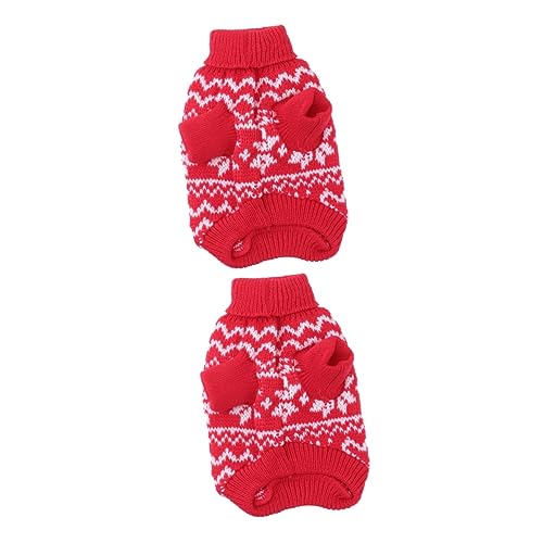 POPETPOP 2-Teiliges Mädchen-Outfit Strickkleidung Mädchen-Nachthemden Schlafanzüge Für Mädchen Pyjamas Für Haustiere Winterkostüm Haustier-Weihnachtskleidung Outdoor-Hundekleidung von POPETPOP