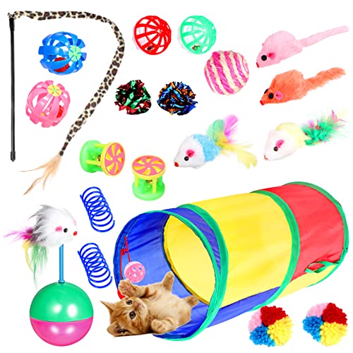 POPETPOP Katzenspielzeug 20pcs Crinkle Cat Toys Innenkatzen Kugeln Kätzchen Tunnel Katze für Innenkatzen Spielzeug Für Kätzchen von POPETPOP