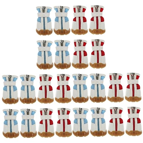 POPETPOP 24 STK Haustierschuhe Schneeschuhe Für Kleine Hunde Rosa Hundeschuhe Sommerliche Haustierstiefel Kleine Hundestiefel Rutschfester Hundeschuh Sommerstiefel Atmungsaktiv Gummi von POPETPOP