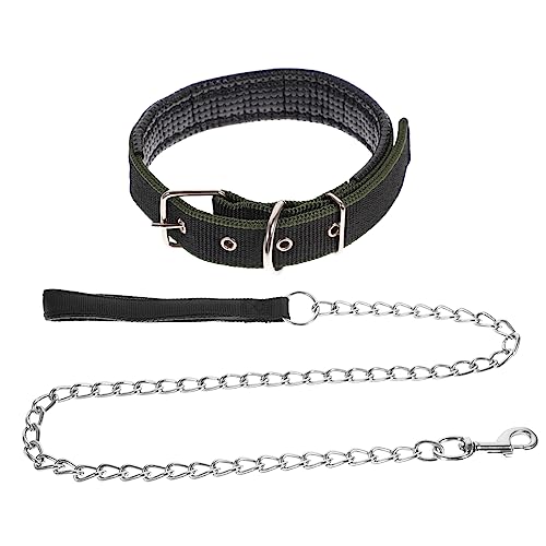 POPETPOP 2-Teiliges Set zughalsband für große Hunde bodentrampolin Outdoor Halsband für mittelgroße Hunde katzenhalsbänder Haustierhalsband mit Kette Hundehalsband Haustier Hund Leinen von POPETPOP