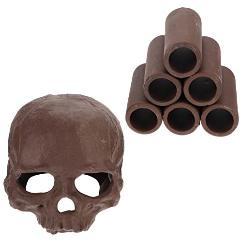 POPETPOP 2Pcs Aquarium Shelter Cave Fish Tank Shelter Tubes Betta Shrimp Hideaway Rock Cave Fish Tank Zuchttopf Schädelförmige Fischhöhle für Aquariendekoration von POPETPOP