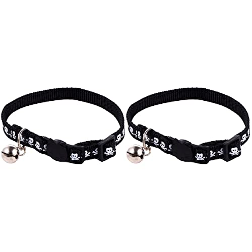 POPETPOP 2 STK Haustierhalsband Hundehalsband Kostüm Kürbis Hundehalsband Halloween-hundekostüm Halloween-kätzchen-Kragen Urlaub Haustierhalsbänder Welpenhalsband Skelett Stoff Taschentuch von POPETPOP