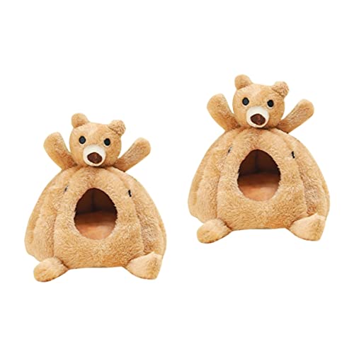 POPETPOP 2Pcs Tiere Ruhen Form Haustier Winter Kleiner Käfig Xxcm Schön Bequem Dekor Mini Für Gemütliche Kaninchen Plüsch Ratte Kuschelzubehör Tunnel Warmes Bett Höhle Mäuse Lebensraum von POPETPOP