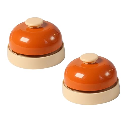 POPETPOP 2St Haustier Glocke pet Supplies hundeartikel Hundespielzeug-Untertasse Clicker für Hundetraining System Interaktives Hundespielzeug Glocke für Hundefutter Rostfreier Stahl Orange von POPETPOP