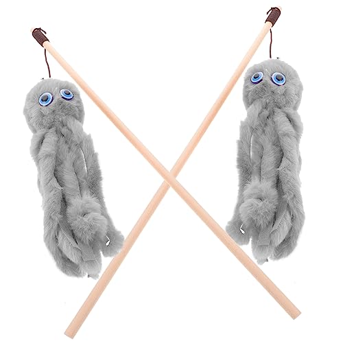 POPETPOP 2St kauen Katzentunnel Wandkratzer für Katzen Futterspender Katzenspielzeug interaktives Plush Toy Katzen-Teaser- lustiger Katzen-Teaser Plüsch Grey von POPETPOP