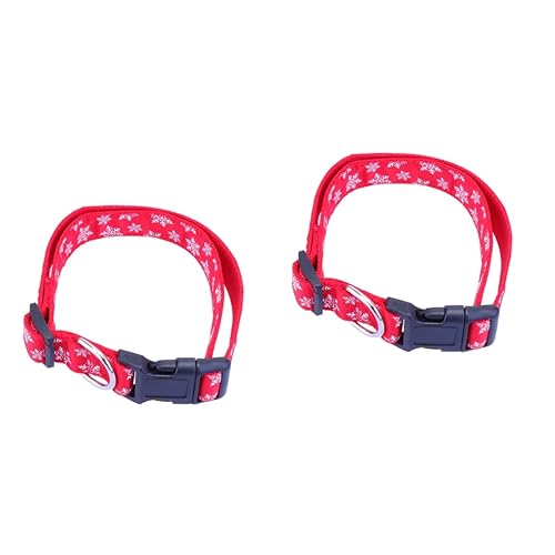 POPETPOP 2St Halsband mit Hundedruck Kätzchen-Nylon-Halsband Weihnachtskatzenhalsband Glocke verscho pet Supplies bedrucktes Hundehalsband Haustierzubehör einstellbar Hundebedarf rot von POPETPOP