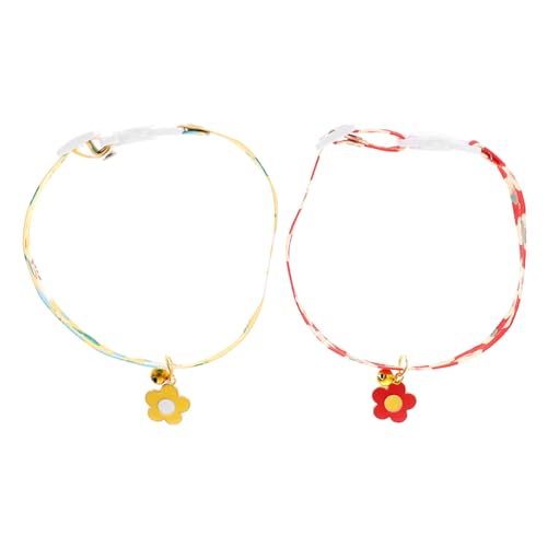 POPETPOP 2st Blumenhalsband Für Haustiere Zubehör Für Die Hundepflege Katzenhalsband Mit Glocke Verstellbares Katzenhalsband Katzenhalsbänder Für Junge Katzen Nylon Anhänger Katze Hund von POPETPOP