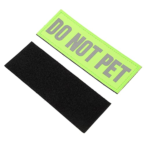 POPETPOP 2st Dienst Hunde Warnweste Aufkleber Westen Haustier Kragen Co Hundegeschirr Nicht Streicheln Riemen Haken-Gurt-Patch Welpenhalsband Ärmel Für Hundebisse Schermaschinen Green Nylon von POPETPOP