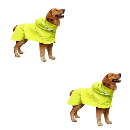 POPETPOP 2st Regenmantel Für Haustiere Großer Hunderegenmantel Wasserdichter Poncho Regenjacke Für Haustiere Regenkleidung Für Haustiere Nylon-hunderegen Hund Regenmantel Mit Hut von POPETPOP