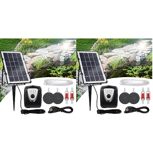 POPETPOP 2st Sauerstoffpumpe Fischluftpumpe Aquarium Luftpumpe Solarbetriebener Teichbelüfter Aquarium Solar Solarteichbelüfter Luftpumpe Für Aquarien Pumpe Für Fischteiche Haushalt Abs von POPETPOP