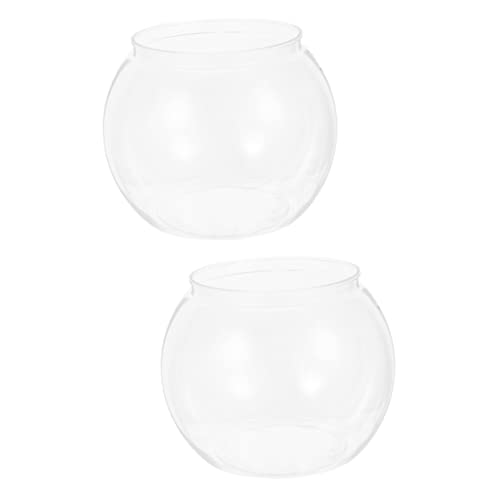 POPETPOP 2st Transparentes Rundes Aquarium Betta-fischgläser Runde Wasservase Bubble-Ball-vasen Aquarienschale Rundes Fischterrarium Betta-fischschale Das Haustier Luft Pflanzer Weiß Büro von POPETPOP