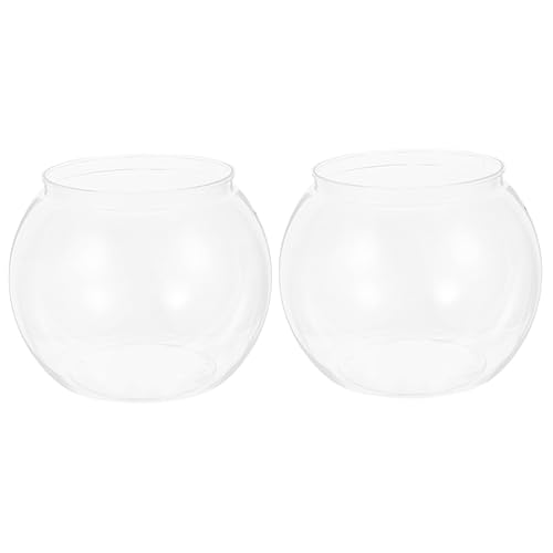 POPETPOP 2st Transparentes Rundes Aquarium Bubble-Ball-vasen Saftig Rundes Fischterrarium Aquarienschale Terrarium Pflanzentopf Blumenvase Hydroponik Pflanzer Büro Das Haustier Weiß von POPETPOP