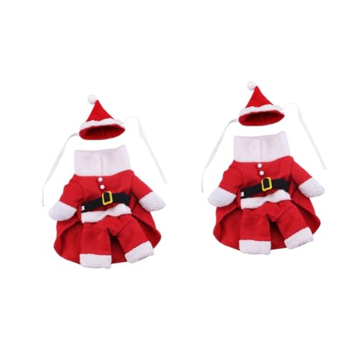 POPETPOP 2st Weihnachtskatze Hoodies Mantel Haustier-weihnachtskostüme Hundekleidung Jacke Für Klein Santa Hundekostüm Weihnachtsmann Mantel Pullover Decke Hoodie Feiertagstuch Cosplay von POPETPOP