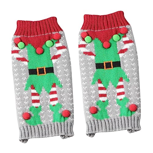 POPETPOP 2 Stücke Plüsch Party Supplies Hund Warme Pullover Weihnachten Themed Pet Kostüm Clown Muster Größe L von POPETPOP