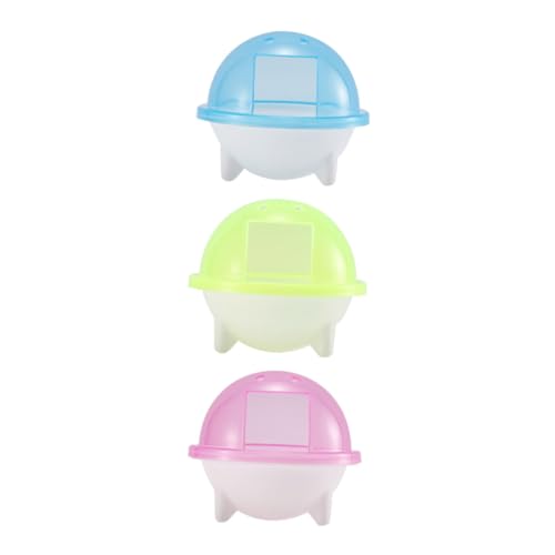 POPETPOP 3 STK Hamster Fliegende Untertasse Badezimmer Wasser Rennmaus Hundeschermaschinen Plattform Heu Hamster klo Hamster Terrarium Hamstersandbadezimmer Badebecken für Haustiere Plastik von POPETPOP