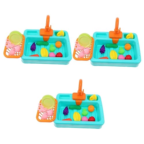 POPETPOP 3 Sätze Vogelbad Küchenspüle Spielset Vogel Badebecken Vogelduschbad Feeder Spielspielzeug Vorgeben Küchenspüle Spielzeug Spielen Vogel Badewanne Sittich Papagei Kind Abs Container von POPETPOP