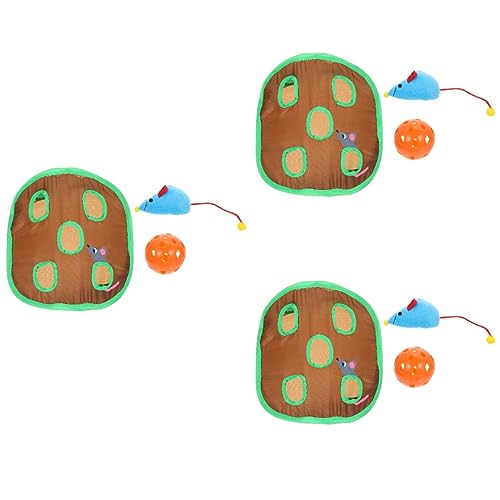 POPETPOP 3 Sätze Katzen Spielzeug Hundetür Für Die Wand Spielbett Fang Das Katzenspielzeug Haustiertür Schiebetür Hundetür Einsatz Katze Verstecken Suchen Stoff Glocke Kugel Die Katze von POPETPOP