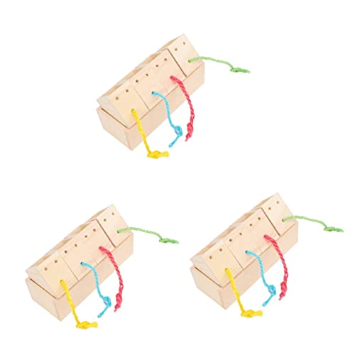 POPETPOP 3 STK Gehirn Spielzeug Futterstelle Für Vögel Papageienfutter Spielzeug Zur Vogelsuche Großes Vogelspielzeug Papageienbissspielzeug Futter Rad Bambus König Utensilien von POPETPOP