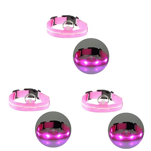 POPETPOP 3st Led-haustierhalsband Hundehalsband Blinkendes Haustierhalsband Beleuchteter Kragen Blitz Siebdruck von POPETPOP