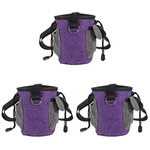 POPETPOP 3st Snackpaket Für Haustiere Snackbeutel Für Hunde Tasche Für Hundespaziergang Tragbare Leckerlitasche Gürteltasche Für Hundetraining Violett Hundetasche Oxford-Stoff Ohne von POPETPOP