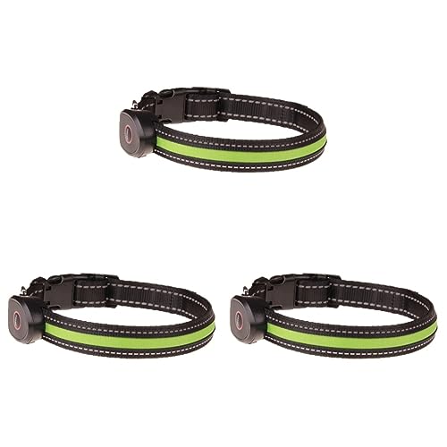 POPETPOP 3St Haustierhalsband aus Nylon LED Haustier geführte Halskette leichte für Hunde Halsketten Hund beleuchtete Halskette Hundehalsband gebührenpflichtig Kettenblatt von POPETPOP