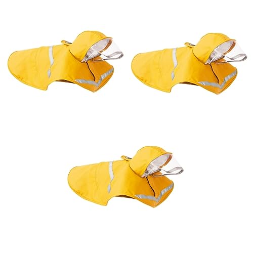 POPETPOP 3 STK Hündchen Regenmantel Regenbekleidung Für Hunde Hunde-Regen-Hoodie Regenponcho Für Hunde Regenjacke Für Haustiere Doggy Regenmantel Outdoor-Hund Regenkleidung Reflektierend von POPETPOP