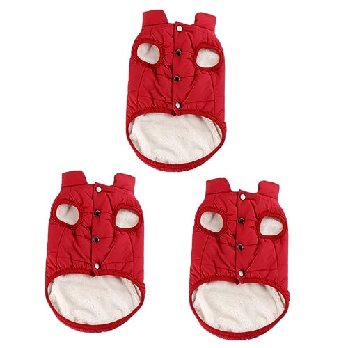 POPETPOP 3-teilige Hundejacke Aus Dickem Stoff Warmer Mantel Für Hunde Welpenkleidung Hundebekleidungszubehör Bequemer Mit Baumwolle Gefütterter Mantel von POPETPOP