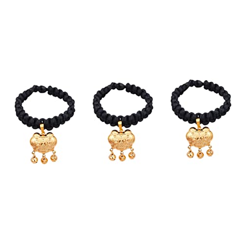 POPETPOP 3st Haustier Halskette Welpenhalsbandglocke Hundehalsband Kätzchen Welpenhalsband Pet Gold Lock Halsband Kätzchenhalsband Kleines Welpenhalsband Metall Farbe Bewahren Messing von POPETPOP