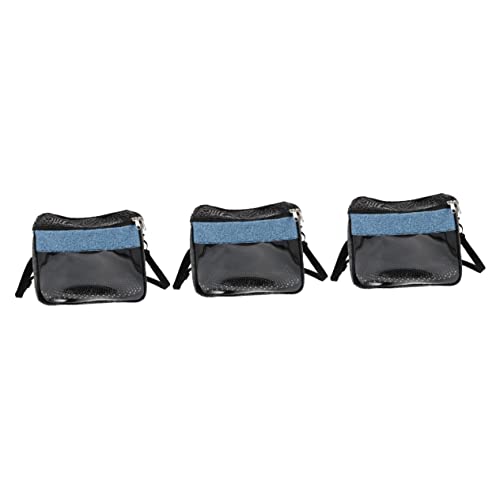 POPETPOP Reiserucksack 3-TLG Handtasche Blau Für Ratten Fenstertasche Tragbar Mäuse Meerschweinchen Gerbils Schildpatt Tasche Trageriemen Ratten Tierarzt Gecko Rennmäuse Mesh Bonding Kofferrucksack von POPETPOP