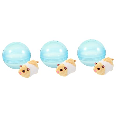 POPETPOP 3-Teilige Simulation Mit Zwergkätzchen Smart Cats Cage Small Ball Plüschübung Necken Automatisches Katzenspielzeug Haustierhamster Hüpfspielzeug Teaser Für Hamster Robotic Large von POPETPOP