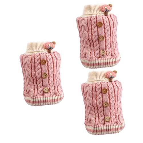 POPETPOP 3-Teiliger Pullover Zum Aufbewahren Von Accessoires Gestrickt Rosa Kätzchen Oder Für Cartoon-Outfit Herbst In Bequemen Deko-Outfits Hunde Kalter Hund Party Katzen Katze von POPETPOP