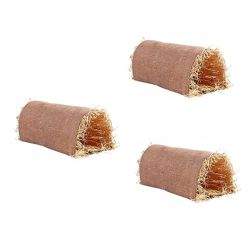 POPETPOP 3st Hamster Tunnel Strohtunnel Für Kaninchen Haustier-tunnelkaninchen Graskäfig Hamster-Gras-Tunnel Kaninchenspielzeug Für Hasen Meerschweinchen Kaninchenbett Leinen- Haustier Hase von POPETPOP