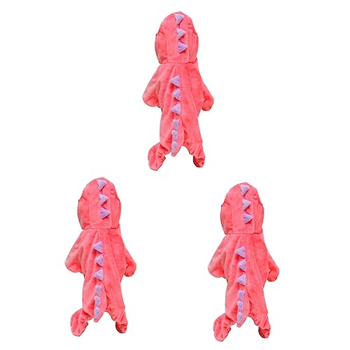 POPETPOP 3-teiliges Haustier-dinosaurierkostüm Hunde-Outfit Veloursstoff Vierbeiniges Design Atmungsaktiv Leicht Anzuziehen Größe XL Für Partys von POPETPOP