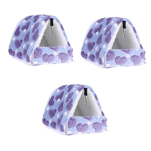 POPETPOP 3st Eichhörnchen Hausbett Versteck Aus Meerschweinchenvlies Schweinekäfig Igelmatte Hamster Chinchilla Warmes Bett Kleines Tier Igelbett Abnehmbarer Igel Winter Violett Sofa von POPETPOP