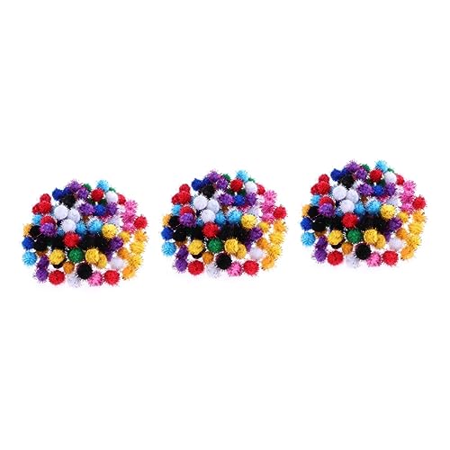 POPETPOP 300 STK Leckerli-Spielzeug Für Katzen Katzenspielzeug Funkeln Glitzer Spielzeug Funkelnde Pompons Bälle Basteln Mini-Pompons Große Pompons Filzkugeln Wollknäuel Flauschige Kind von POPETPOP