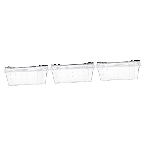 POPETPOP 3Pcs Box Transparent Lebensraum Fütterung Zucht Halter Fall Klar Eidechse Kleine Kunststoff Reptil Haustier Lagerung Frosch Kriechen Vogelspinne Behälter Schlüpfen Haushalt von POPETPOP