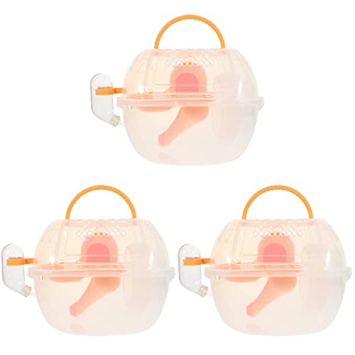 POPETPOP Hamsterhaus 3Pcs Tragbare Flasche Orange Tragbares Design mit Fall Wasser Kleines Tier im Freien Haustier Trinken Afrikanische Chinchilla Haustiere Tragen Lebensräume Igel Hamster von POPETPOP