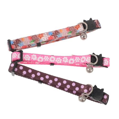 POPETPOP 3St Haustier Katzenhalsband Kragen Trainingshalsbänder Katzenhalsbänder Welpenhalsband cutermesserser festlich Katzenhalsband mit Glocke Kätzchenhalsband mit Glöckchen Nylon von POPETPOP