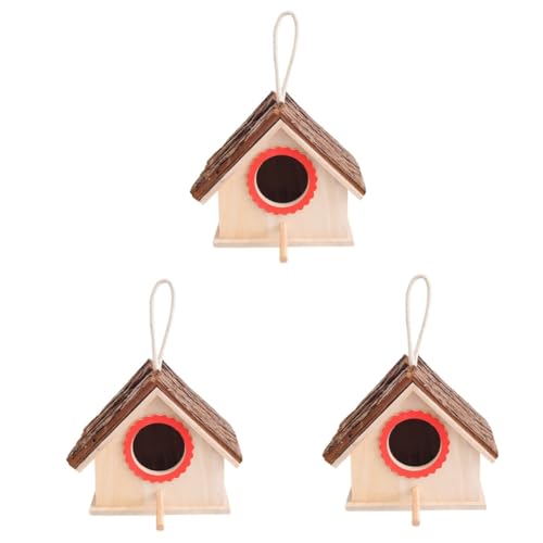 POPETPOP 3St Heimnestschmuck gartendekoration aus Holz Holzdekor zimmervoliere außenvoliere Ornament vogelhaus Vogelnest aus Holz zartes Nest Haustier das Vogelnest Vogelkäfig Vögel Kolibri von POPETPOP