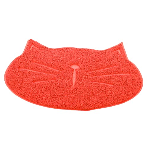 POPETPOP 3St Matte in Katzenform Katze frisst Matte Indoor-Hundematte Haustier Hundematte für Futter u Wurf Hunde Matte hundepolster katzenfutter Katze Wasser Matte Katzenmatten PVC rot von POPETPOP