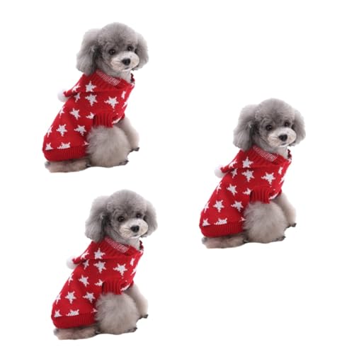 POPETPOP 3St Rollkragenpullover für Haustiere Kleidung für kleine Hunde Hundekleidung Weihnachtspullover Weihnachtskleidung für Haustiere warmes Hundekostü Weihnachten Weihnachtskostüme von POPETPOP