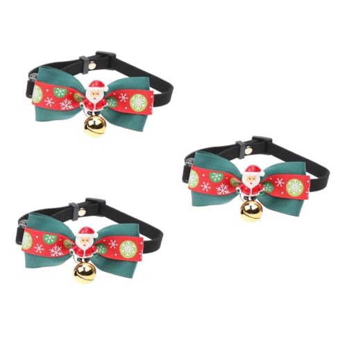 POPETPOP 3St pet Bell necklack Weihnachts-Haustierhalsband Haustierhalsband mit Weihnachtsmotiv Weihnachtshaustierkrawatten Weihnachtshaustier-Krawatte Weihnachtskragen mit Schleife von POPETPOP