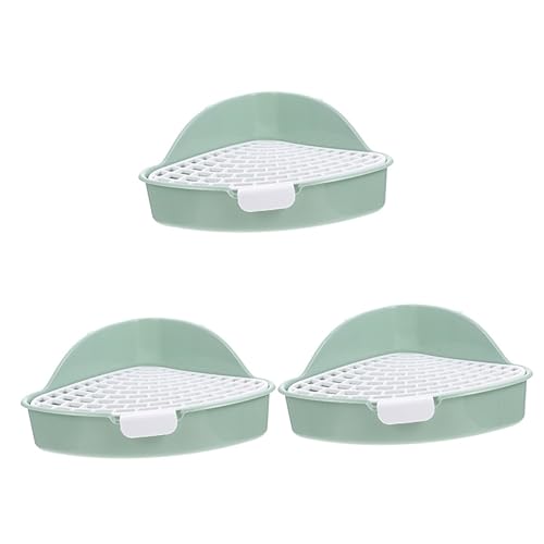 POPETPOP 3 Stück Box Kaninchen Toilette Frettchen Katzentoilette Kleintier Katzentoilette Kleines Haustier Hamsterkäfig Bodenschale Kleintier Toilettenschale Kit Häschen Töpfchen Trainer von POPETPOP